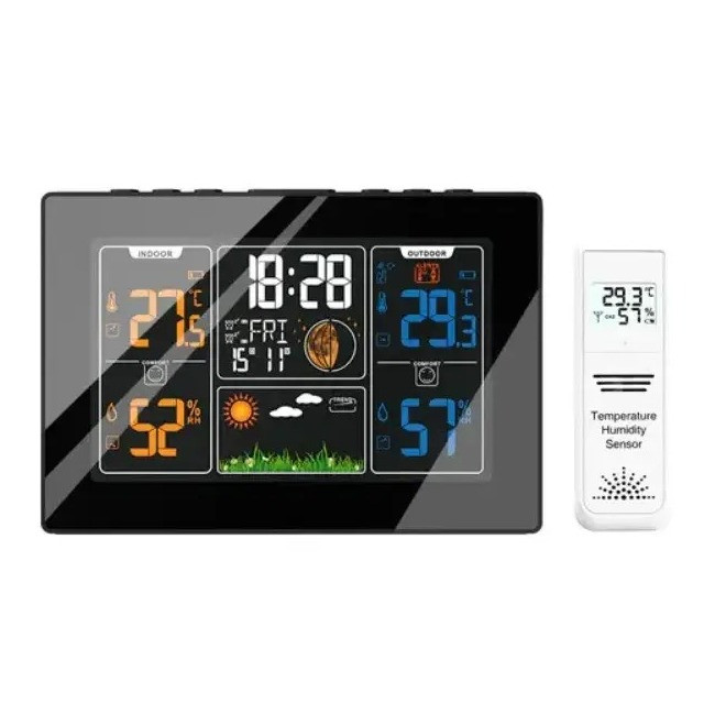 Метеостанція домашня бездротова PT201C Black (SH020172)