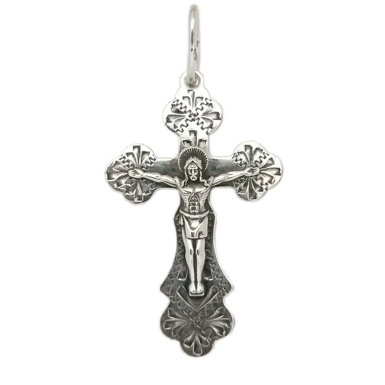 Срібний хрестик із чорнінням 40 мм 3599-ч, фото 1