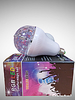 Лампа цокольная светодиодная разноцветная для дискотек RGB Е27 ST06