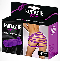 Мотузка для зв'язування Linki — Fantazje BDSM Lina 5m Purple