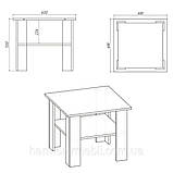 Квадратний Журнальний Стіл Мадрид Білий (60х50х60 см), фото 2