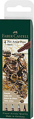 Набір ручок капілярних Faber-Castell PITT ARTIST PEN (S, F, M, B) колір сепія 4 штуки, 167101
