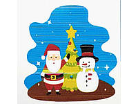 Набор для росписи по номерам (картина по номерам) Дед Мороз со снеговиком под елкой 20х20см НН6332 ТМ STRATEG