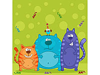 Набор для росписи по номерам (картина по номерам) Разноцветные кошки 30х30см ES186 ТМ STRATEG BP