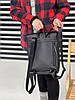 Молодіжний рюкзак Moldi чорний з екошкіри, фото 5