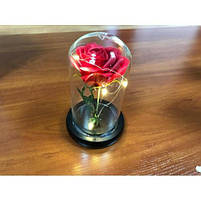 Вічна троянда в колбі з LED підсвічуванням 17 см, фото 6