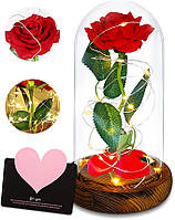 Вічна троянда в колбі з LED-підсвіткою 21 см, фото 5