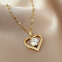 Кулон з цепочкою у формі серця, біжутерія для жінок, жіночі намиста, біжутерія для жінок, фото 3