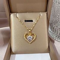 Кулон з цепочкою у формі серця, біжутерія для жінок, жіночі намиста, біжутерія для жінок, фото 4
