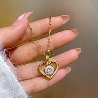 Кулон з цепочкою у формі серця, біжутерія для жінок, жіночі намиста, біжутерія для жінок, фото 5
