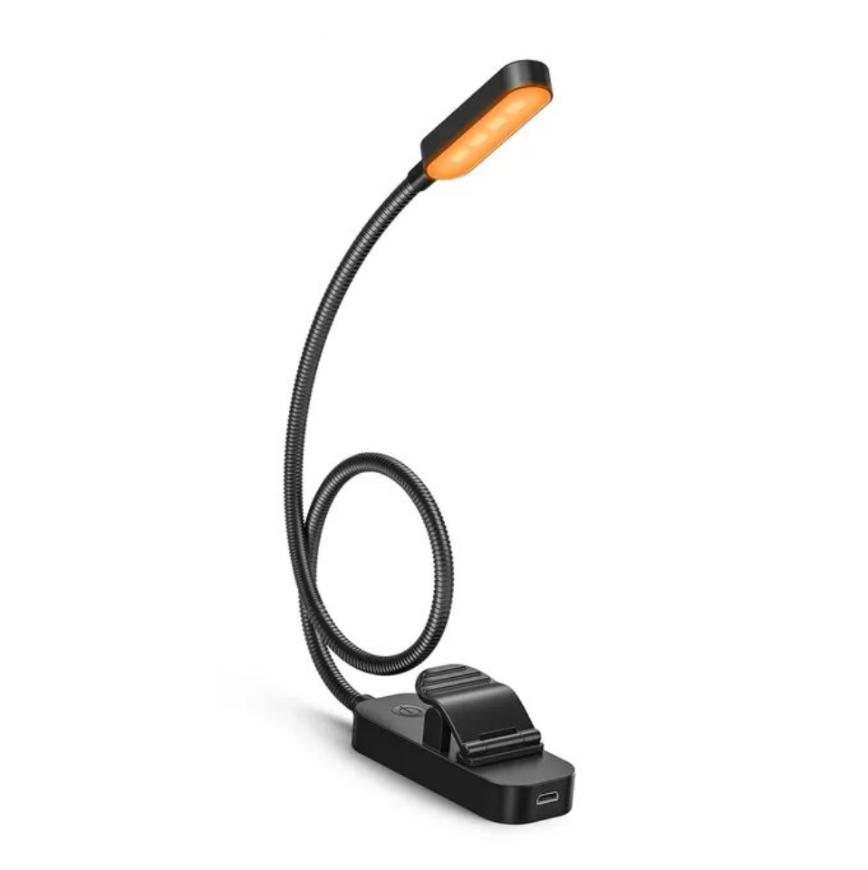 Лампа для читання книг із затиском, Перезаряджається світильник із затискачем 8 led 3 режиму, фото 1