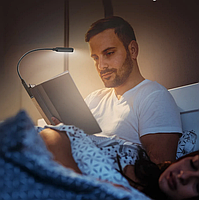 Лампа для читання книг із затиском, Перезаряджається світильник із затискачем 8 led 3 режиму, фото 6