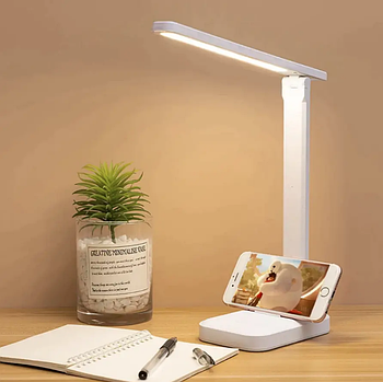 Світлодіодна перезарядна настільна лампа 4000 mAh з плавним затемненням, захист очей