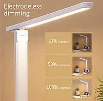 Світлодіодна перезарядна настільна лампа 4000 mAh з плавним затемненням, захист очей, фото 5