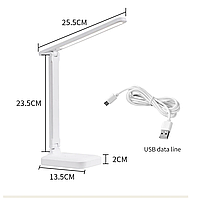 Світлодіодна перезарядна настільна лампа 4000 mAh з плавним затемненням, захист очей, фото 7
