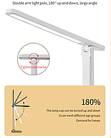 Світлодіодна перезарядна настільна лампа 4000 mAh з плавним затемненням, захист очей, фото 9