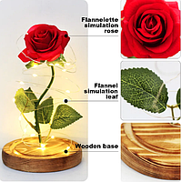 Троянда в колбі з LED підсвічуванням I Love you 21 см червона, фото 4