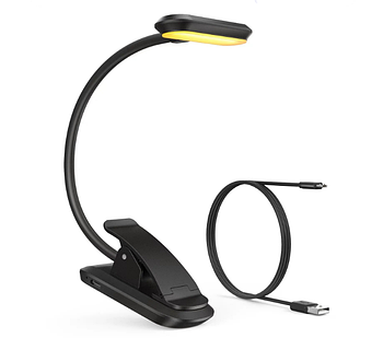 Лампа для читання що перезаряджається, книжковий світильник AXX з кліпсою, 11 світлодіодів,  лампа з індикатором заряду