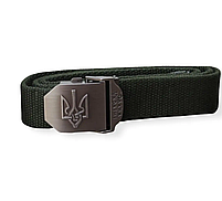 Ремінь із пряжкою Тризуб із написом Слава Україні колір Олива, фото 3