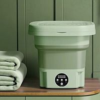 Маленька складна пральна машина 8л, центрифуга для шкарпеток та спідньої білизни Зелена, фото 2