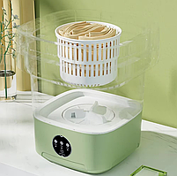 Маленька складна пральна машина 8л, центрифуга для шкарпеток та спідньої білизни Зелена, фото 3