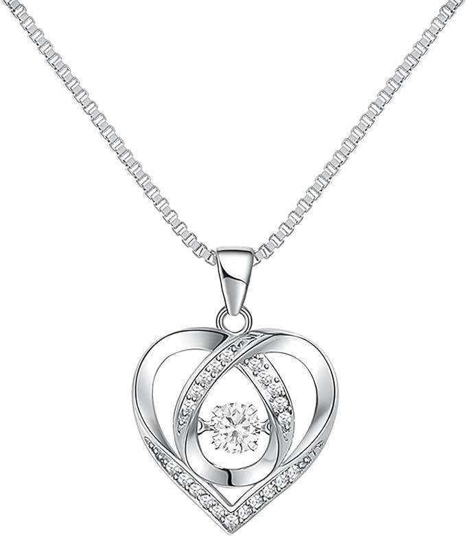 Намисто з красивим кулоном у вигляді серця, намисто з нержавіючої сталі, подарунок для коханої, намисто зі стразами з кристалом,, фото 1