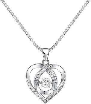 Намисто з красивим кулоном у вигляді серця, намисто з нержавіючої сталі, подарунок для коханої, намисто зі стразами з кристалом,