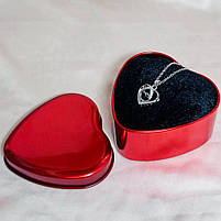 Намисто з красивим кулоном у вигляді серця, намисто з нержавіючої сталі, подарунок для коханої, намисто зі стразами з кристалом,, фото 5