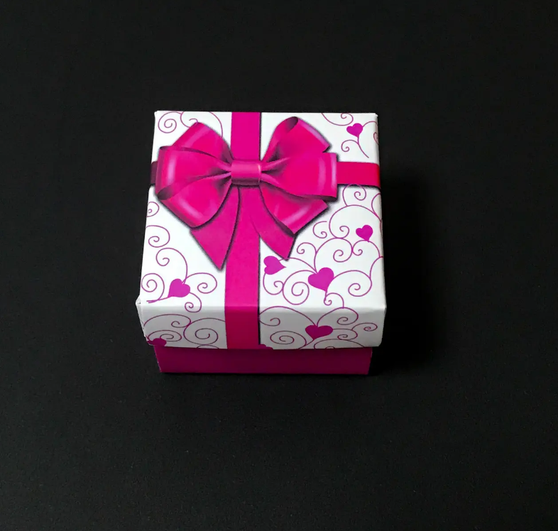 Подарункова коробочка для кілець і сережок, рожева, фото 1