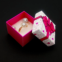 Подарункова коробочка для кілець і сережок, рожева, фото 2