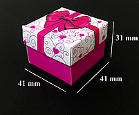 Подарункова коробочка для кілець і сережок, рожева, фото 3