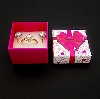 Подарункова коробочка для кілець і сережок, рожева, фото 4