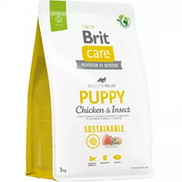 Сухий корм для собак Brit Care Dog Sustainable Puppy з куркою та комахами 3 кг (8595602558636)