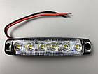Ліхтар LED габаритний світлодіодний 24V IP67 6 led діодів SMD білий , оптична лінза + кріплення для авто, фото 6