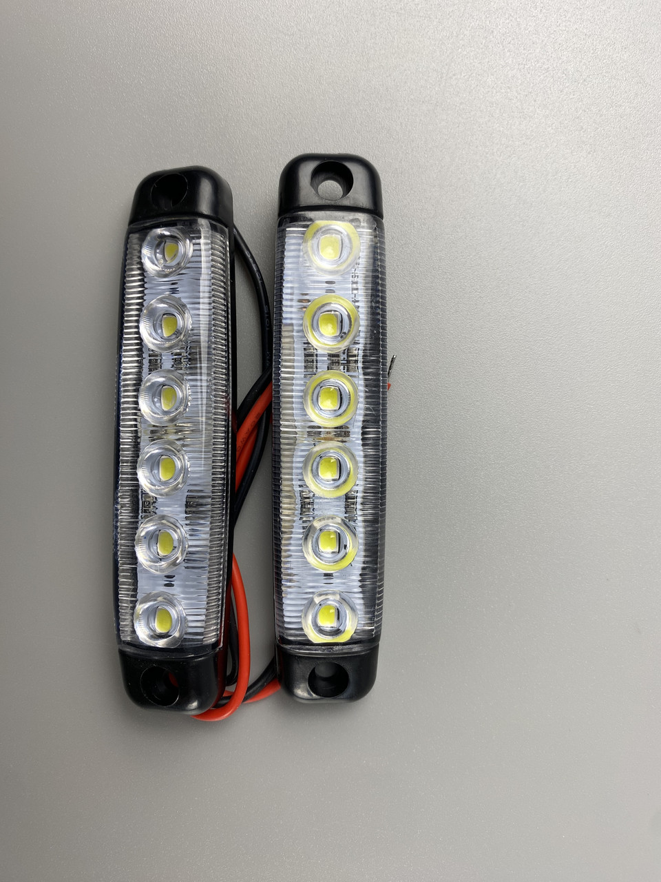 Фонарь LED габаритный светодиодный 24V IP67 6 led диодов SMD белый , оптическая линза + крепление для авто - фото 5 - id-p2038373535