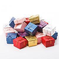 Подарункова коробка для біжутерії з бантиком, фото 1