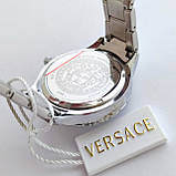 Жіночий наручний годинник Versace (версачі) преміум якості, сріблястий з відображенням дати - код 2360b, фото 5