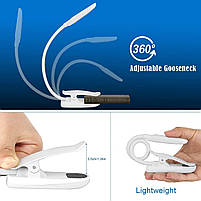 Лампа для читання, що перезаряджається USB-лампа для читання Книжний світильник із 6 світлодіодами та 3 режимами лампи, фото 3