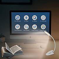 Лампа для читання, що перезаряджається USB-лампа для читання Книжний світильник із 6 світлодіодами та 3 режимами лампи, фото 6