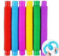 Розвивальна дитяча іграшка гофровані трубки-антистрес поп туб розтяжна 20-75 см Pop Tube 1 ШТ, фото 6