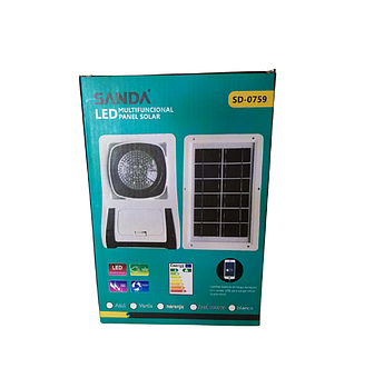 Акумуляторний ліхтар з сонячною панеллю SANDA SD-0759