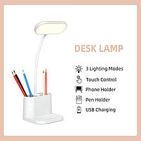 Світлодіодна настільна лампа що перезаряджається з аккумулятором 3600 mAh, фото 2