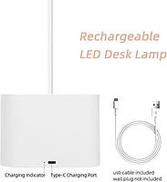 Світлодіодна настільна лампа що перезаряджається з аккумулятором 3600 mAh, фото 5