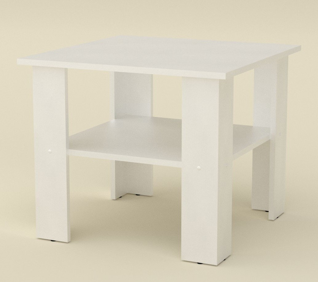 Квадратний Журнальний Стіл Мадрид Білий (60х50х60 см), фото 1