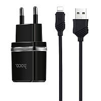 СЗУ Hoco C12 Charger + Cable Lightning 2.4A 2USB