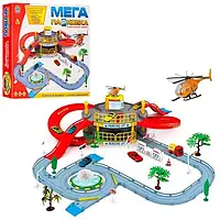 Детский игровой гараж Мега парковка + машинка и вертолет 922-9