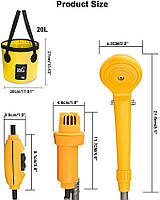 Портативний  душ для кемпінгу з відром, фото 3