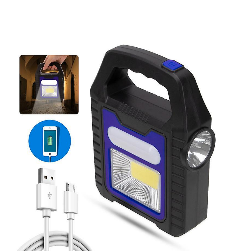 Портативний ліхтар, що перезаряджається, зарядка від сонця і від USB, фото 1