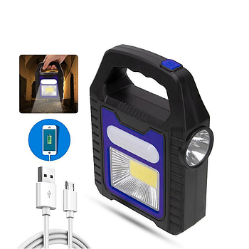 Портативний ліхтар, що перезаряджається, зарядка від сонця і від USB