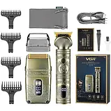 Набір для гоління триммер та електробритва VGR V-649 для гоління бороди та вусів шейвер для ідеальної гладкості, фото 4